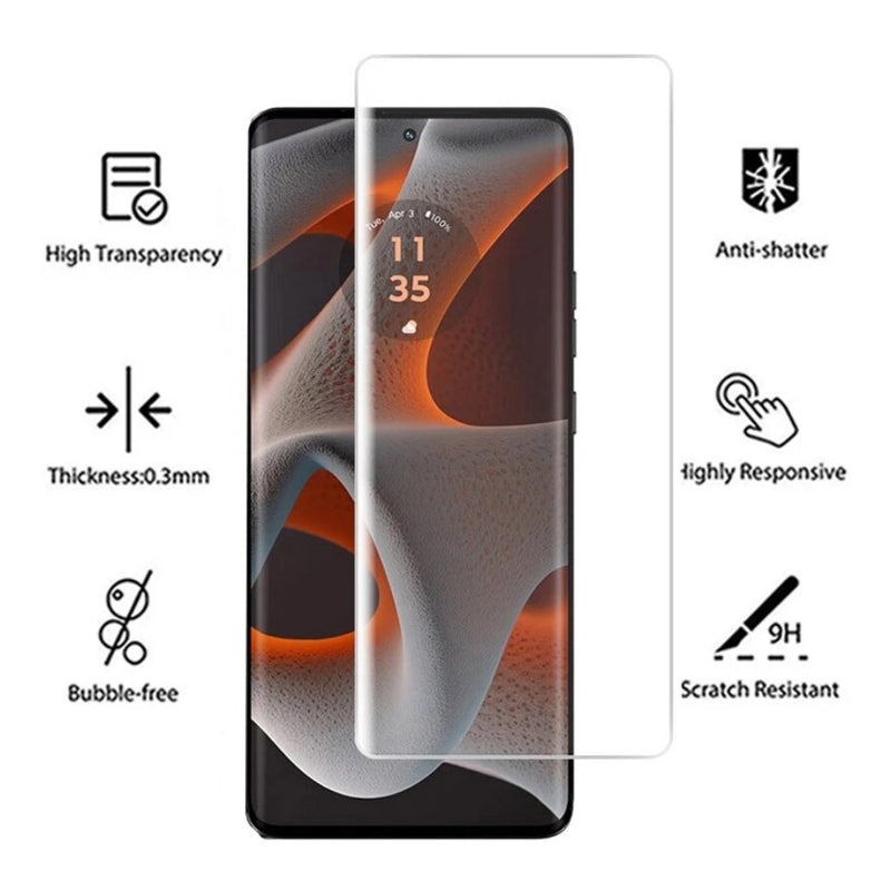 nPlusOne - UV Full Glue Tempered Glass for Motorola Moto Edge 50 Pro 5G - 6.7 Inches