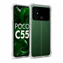 nPlusOne clear TPU back cover fitted on POCO C55 4G