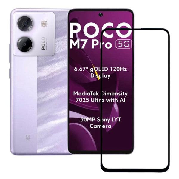 nPlusOne - 9H Tempered Glass for Poco M7 Pro 5G - 6.67 Inches