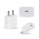 nPlusOne - 20W USB C Type Adapter Compatible with Apple Devices - White