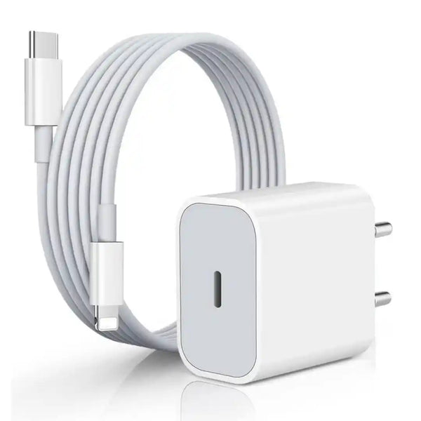 nPlusOne - 20W USB C Type Adapter & USB C To Lightning Charging Cable Compatible with Apple Devices - White