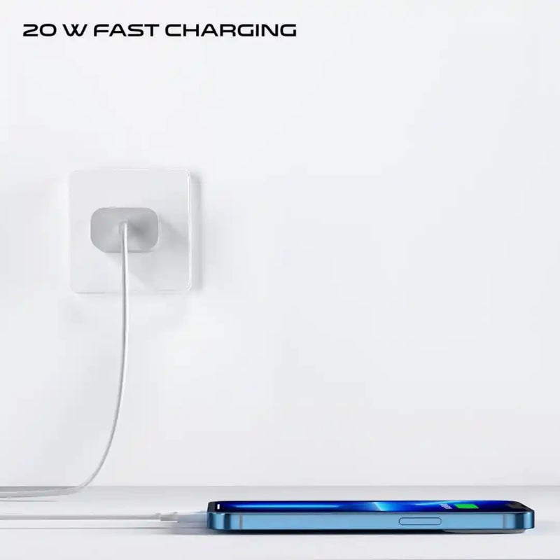 nPlusOne - 20W USB C Type Adapter & USB C To Lightning Charging Cable Compatible with Apple Devices - White