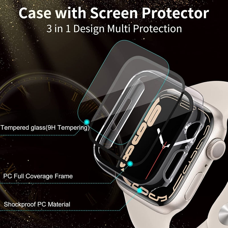 Apple Watch Series 7 41 mm Case with Tempered Glass
