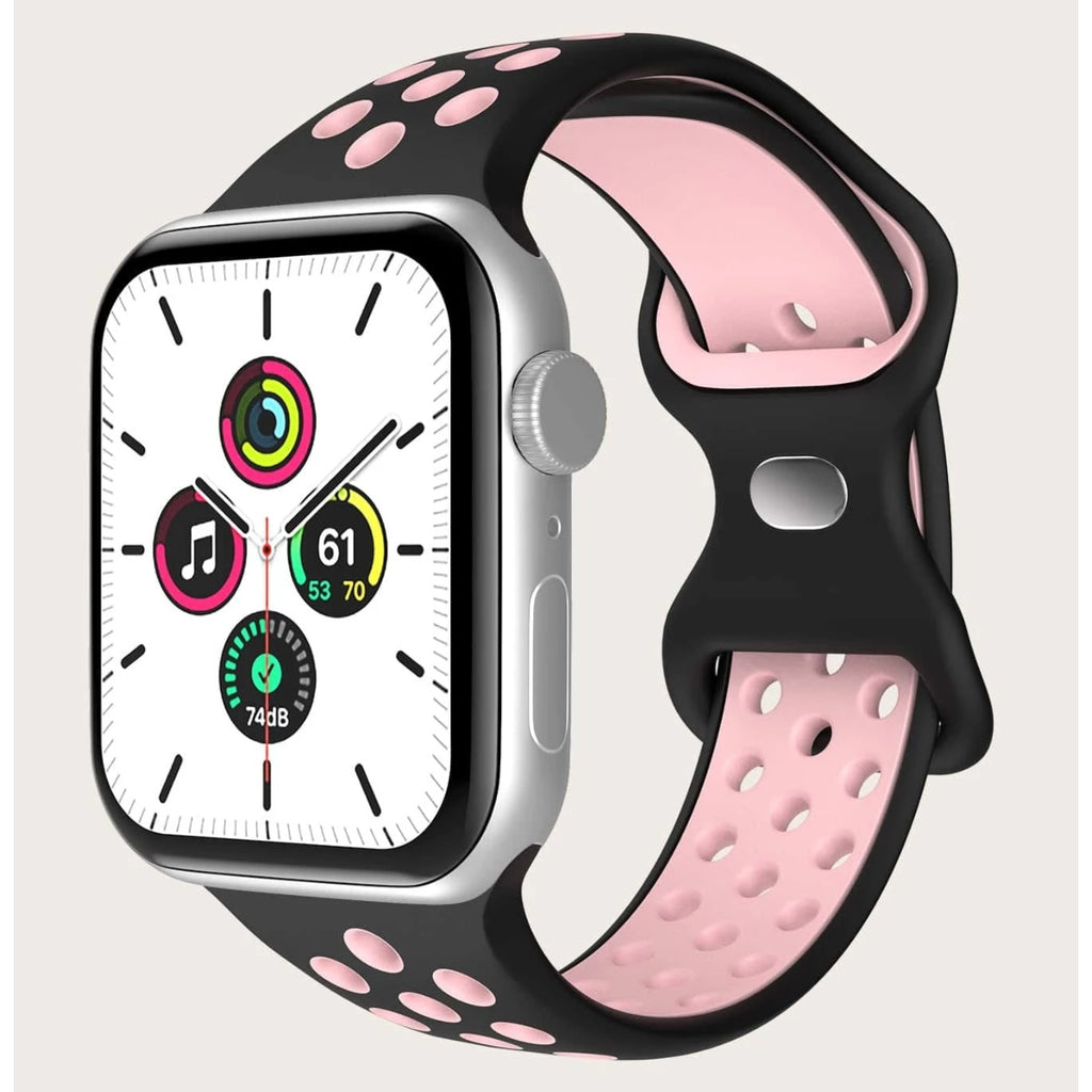 CULT OF PERSONALITY Breathable Silicone Strap Black Pink Apple