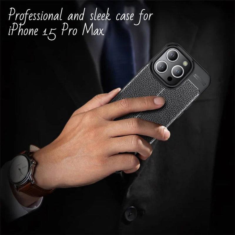 Elegant Textured - Back Case for iPhone 15 Pro Max - 6.7 Inches